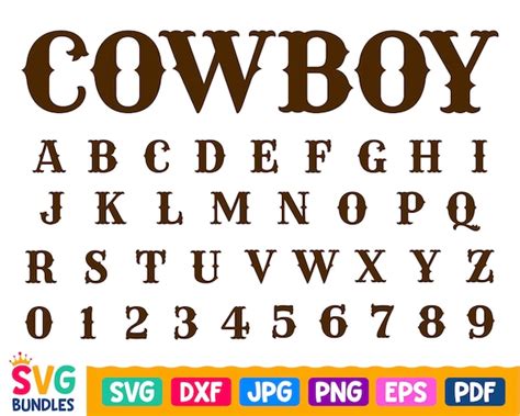 Cowboy Font Svg Western Letters Svg Western Numbers Svg | Etsy