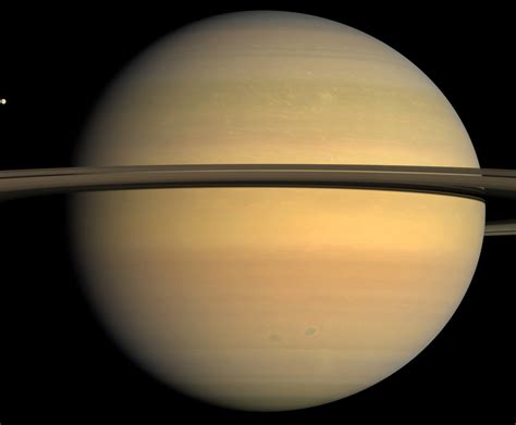 Saturn and Tethys, in color | The Planetary Society