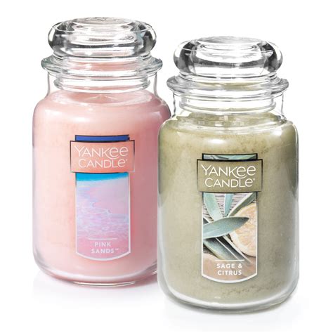 Yankee Candle 22oz Large Jar, 2-Pack Gift Set, Pink Sands and Sage & Citrus - Walmart.com ...