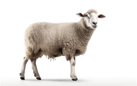 Premium Photo | A white sheep isolated on a white background livestock ...