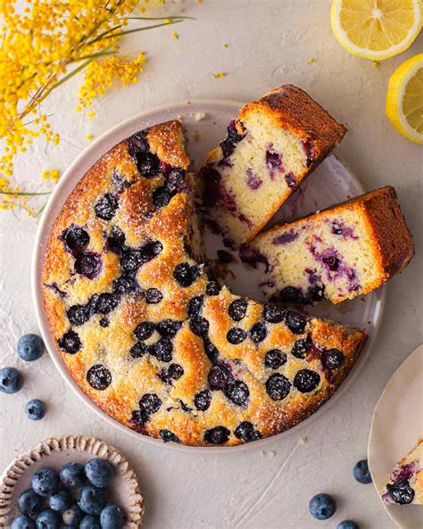 Easy Vegan Lemon Blueberry Cake - Rainbow Nourishments