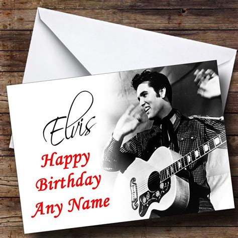 Elvis Presley Black & White Personalised Birthday Card - The Card Zoo