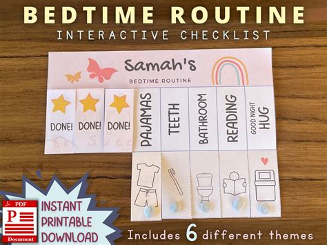 Bedtime Routine Printable, Bedtime Chart, Bedtime Routine Chart, Morning Routine Chart, Toddler ...