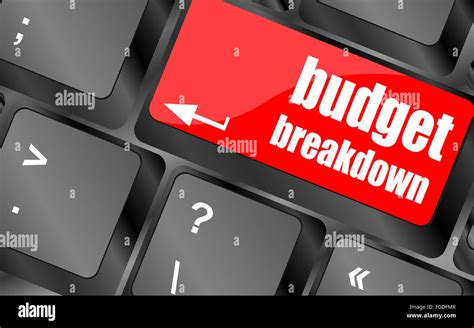 budget breakdown words on computer pc keyboard Stock Photo - Alamy