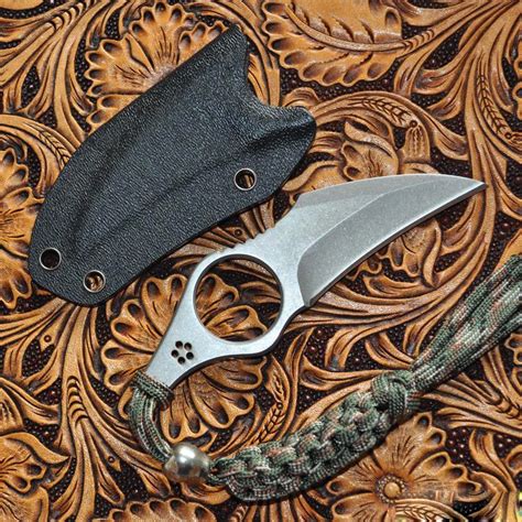 New Gray D2 Steel Knife Finger Claw Knife Hunting Knife Tactical Fixed Blade K Sheath EDC Tools ...