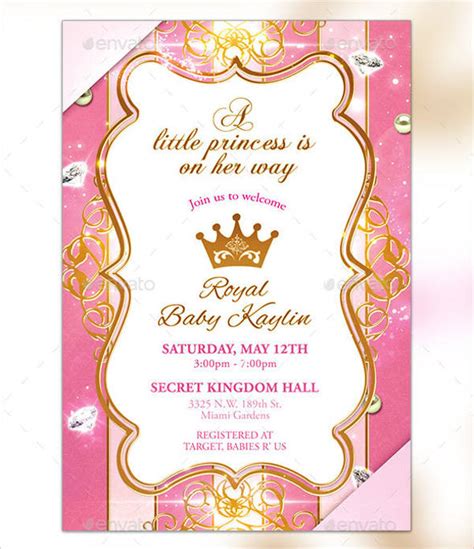 Invitations Editable Princess Birthday Invitation Template Pink and ...