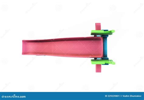 Metal Children`s Slide Isolated on White Background. View at an Angle ...