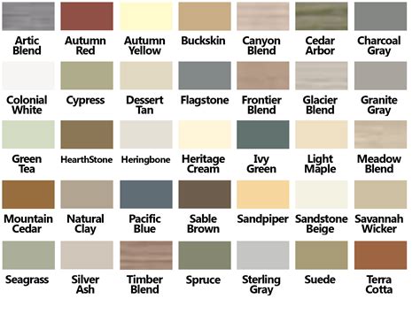 Mastic Siding Colors Chart – Warehouse of Ideas