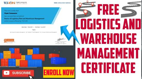 Free logistics and warehouse management certification courses - YouTube