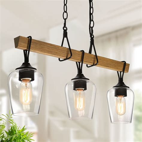 Buy PHOSANT LIGHTING Farmhouse Chandelier, Linear Black Chandelier ...