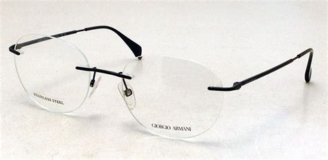 NEW Giorgio Armani Rimless Eyeglasses - GA 800 Black Metal Eye Glasses Frames | eBay