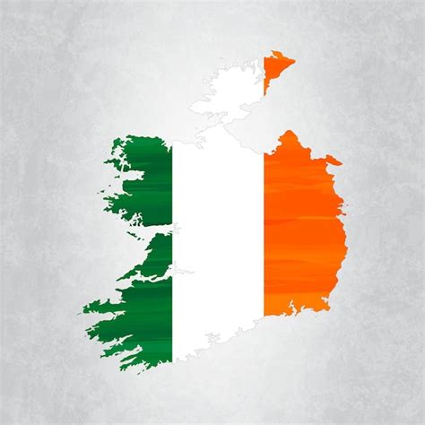 Premium Vector | Ireland map with flag