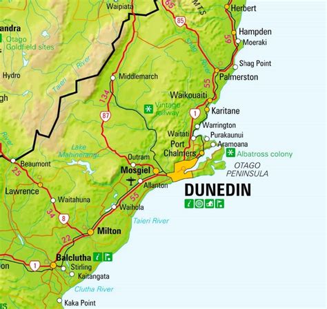 Dunedin area map - Ontheworldmap.com