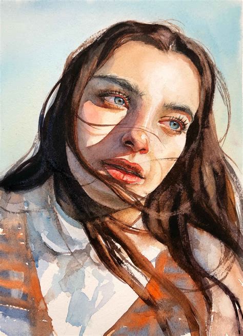 Watercolor Portrait Paintings | Watercolor portrait painting, Portrait ...