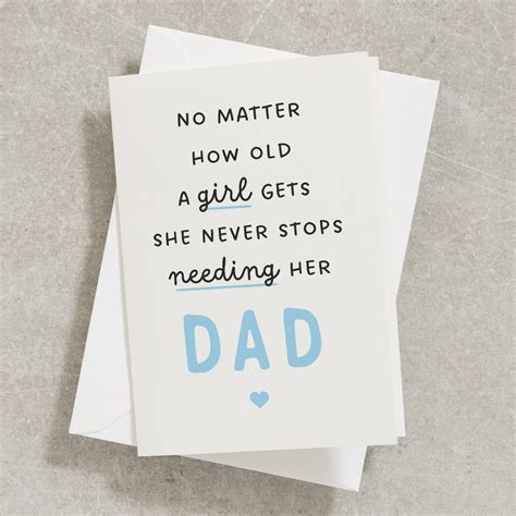 Fathers Day Card From Daughter No Matter How Old A Girl Get - Etsy UK