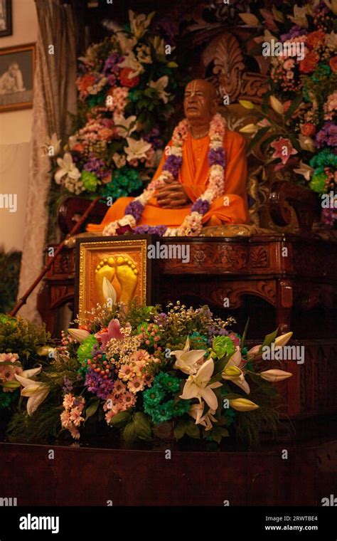 Moscow, Russia, September 7, 2023: Srila Prabhupada murti (statue), the founder of ISKCON ...