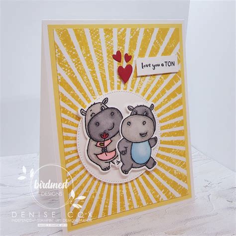 Fun Hippest Hippos Card: Love You A Ton | Cards, Valentines cards, Cute ...