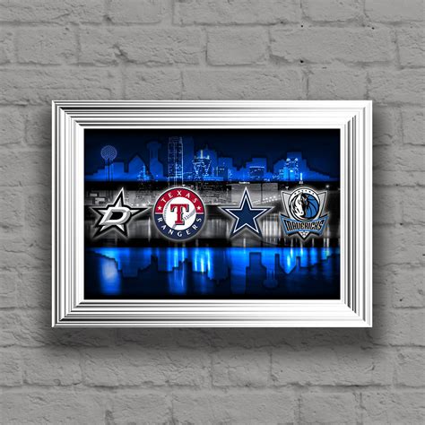 Dallas Sports Poster, Dallas Cowboys, Dallas Stars, Texas Rangers, Dal – McQDesign