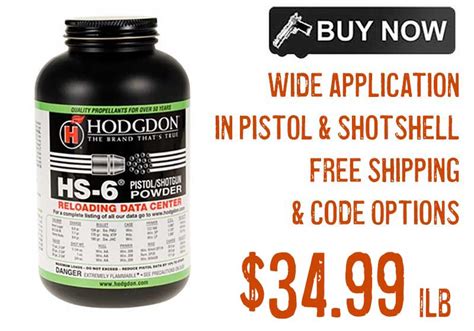 Hodgdon HS6 Smokeless 9mm Reloading Powder 1lb $38.99 FREE S&H