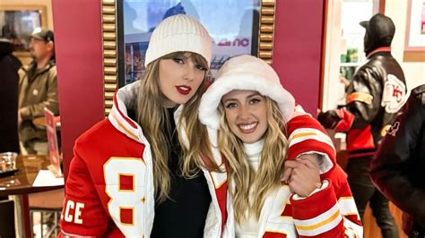 Taylor Swift nails sports chic as she and Brittany Mahomes twin in matching custom jackets | HELLO!