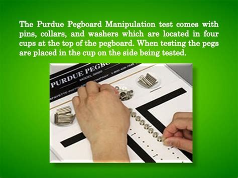 Purdue Pegboard Manipulation And Manual Dexterity Test