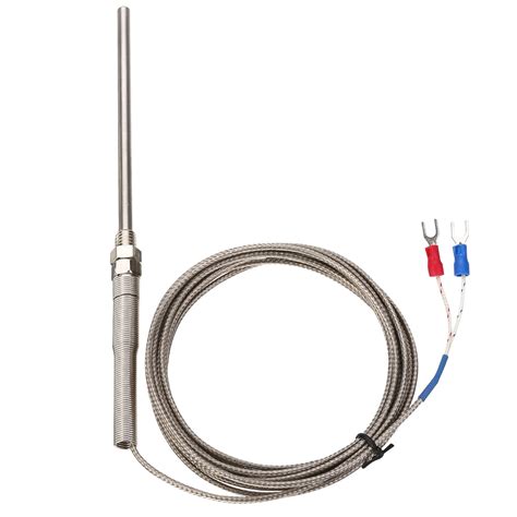 1PC Stainless Steel K type Thermocouple High Temperature Probe Sensors 0~400C Degree 100mm Probe ...