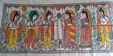 Sita Swayamvar #1 - Madhubani painting (40" x 20") - International ...