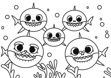 Baby Shark Family coloring page - Download, Print or Color Online for Free