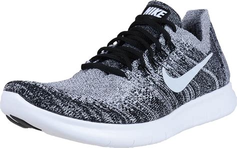 Amazon.com | NIKE Women's WMNS Free RN Flyknit 2017, Black/White-Volt, 10.5 M US | Road Running