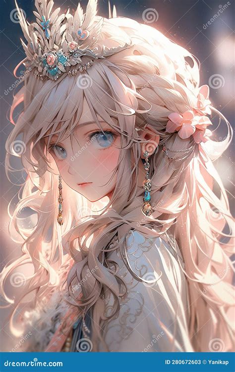 Beautiful Japanese Anime Girl Stock Illustration - Illustration of hair ...