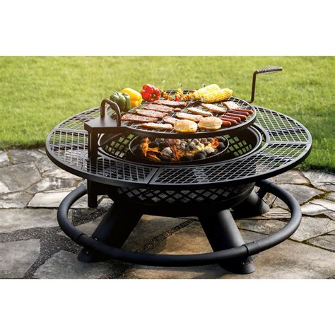 Big Horn 47.24-in W Black Steel Wood-Burning Fire Pit Lowes.com | Fire ...