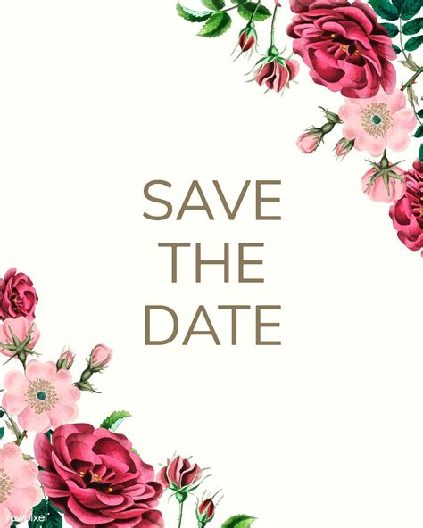 Save the date with floral design vector | free image by rawpixel.com ...