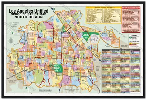 Los Angeles Unified School District Map - NORTH - POSTER PRINTS – Otto Maps