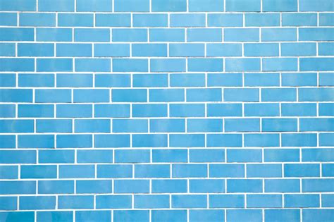 Blue new brick wall perfectly background. Best clean brick wall. Close up. Front view ...