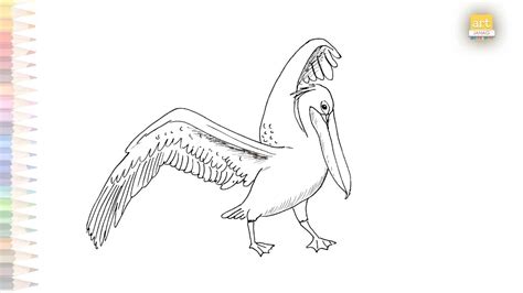 Pelican flying drawing | How to draw Pelican step by step | birds drawing | easy drawing videos ...