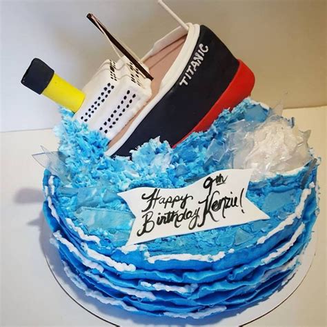 Titanic Themed Cake A Titanic themed cake for a 9 yr old girl who loves ...