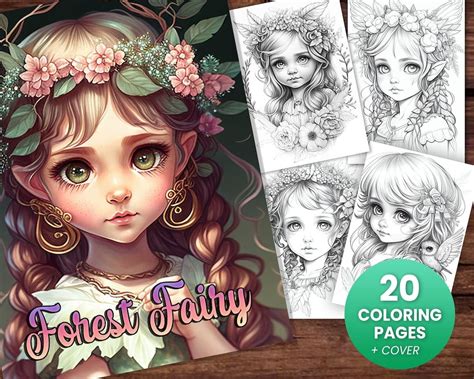 Delicate Forest Fairy Girls Fantasy Anime Coloring Page - Etsy House Colouring Pages, Fairy ...