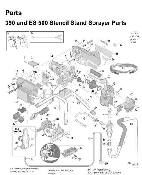 Graco 390 Cordless PC Series Sprayer Parts