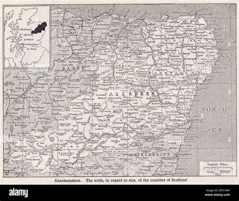 Vintage map of Aberdeenshire Stock Photo - Alamy