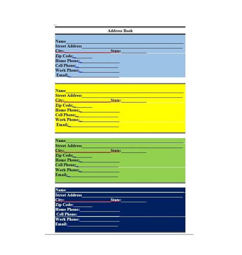 Address Book Template Google Sheets