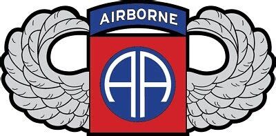 82nd Airborne Parachutist Badge Jump Wings Decal Car Truck Yeti Various ...