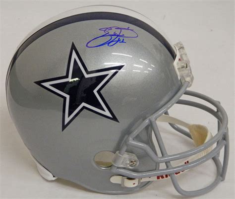 Emmitt Smith Signed Cowboys Riddell Full-Size Replica Helmet – Schwartz ...