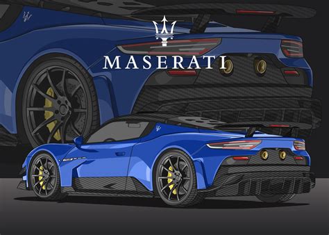 'maserati mc20 blue' Poster by capture art | Displate