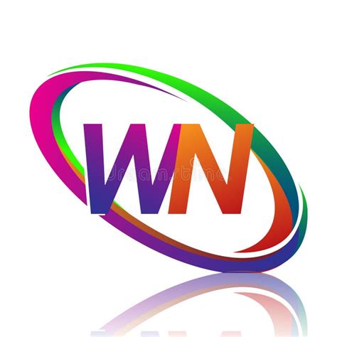 Letter WN Logotype Design for Company Name Colorful Swoosh. Vector Logo ...