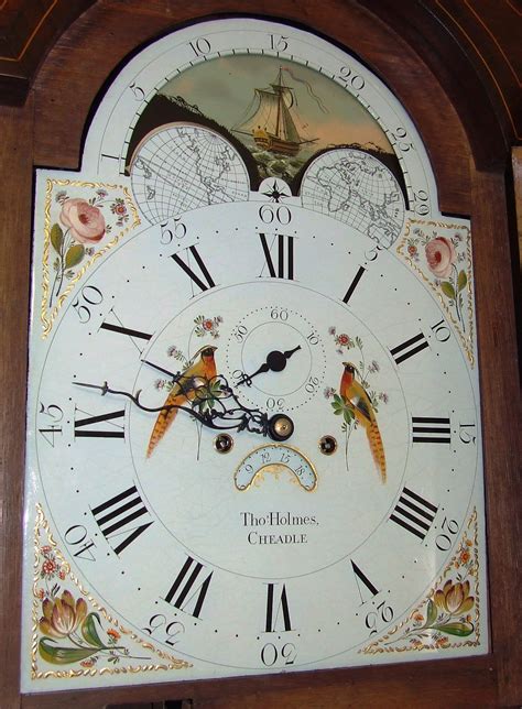 Antique Mahogany Rolling Moon Longcase Grandfather Clock THOMAS HOLMES CHEADLE For Sale ...