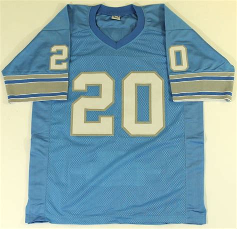 Barry Sanders Signed Lions Stat Jersey (Schwartz Hologram) | Pristine ...