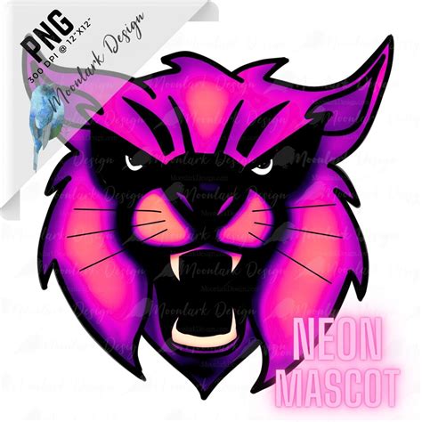 Neon Mascot, Wildcat Mascot, Wildcat Clip Art, Wildcat PNG, School Pride, School Spirit ...