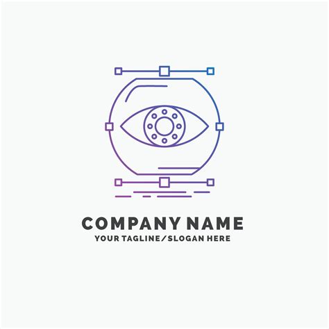 visualize. conception. monitoring. monitoring. vision Purple Business Logo Template. Place for ...