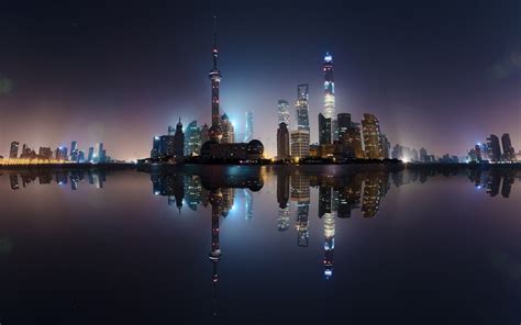 cityscape of high-rise buildings, city skyline photography at nighttime ...