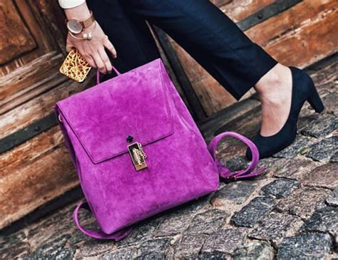 PURPLE Suede leather backpack Laptop backpack Custom made Leather bag Purple Backpack YASMINE ...